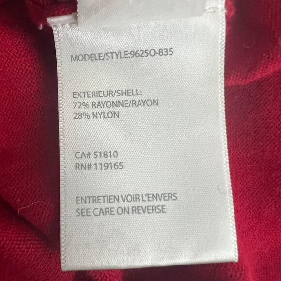 Tribal Mock Neck Pullover Red Long Sleeve Sweater Women's Size Medium - Picture 8 of 11